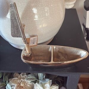 Mud Pie Silver Serveware with Dual Compartments